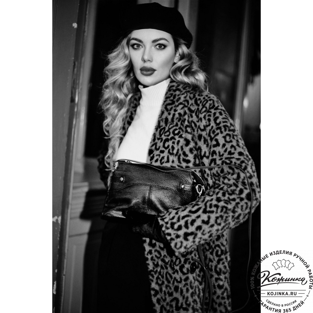 Женская кожаная сумка "Ариэль" (синяя)